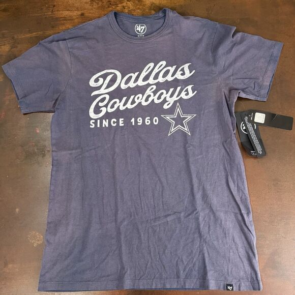 Mens 47 Brand Dallas Cowboys Crewneck Short Sleeve Tshirt Navy Medium sportswear - Picture 2 of 10